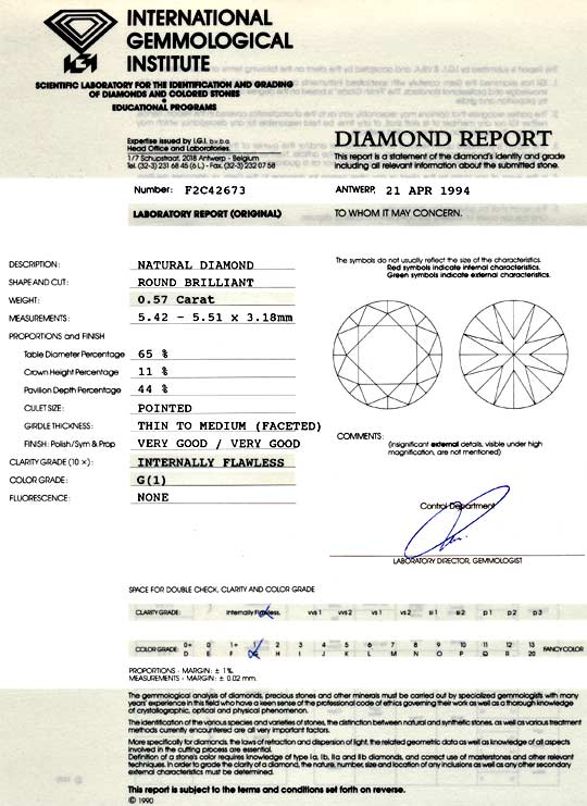 Foto 9 - Diamant 0,57ct IGI Lupenrein Top Wesselton VG VG, D5062