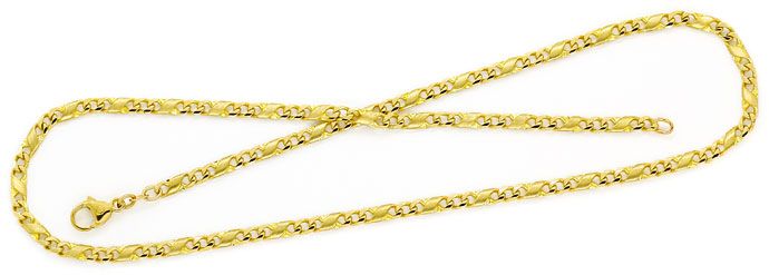 Foto 1 - Gelbgold Halskette im Dollar Muster 53cm massiv 14K/585, K3007