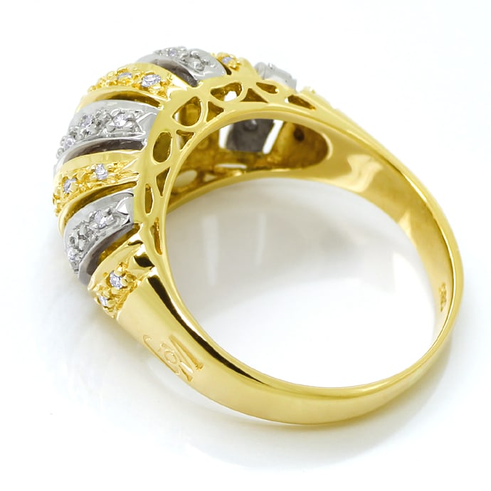 Foto 3 - Design-Bandring mit Diamanten in Gelbgold und Weißgold, S1771