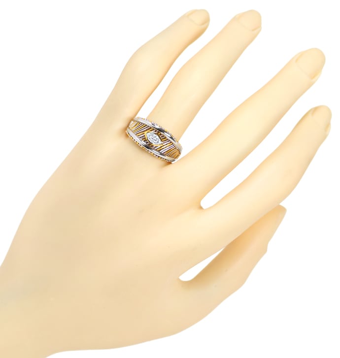 Foto 4 - Cadeaux Platin-Gold-Ring 0,32ct Diamant Navette, S2494