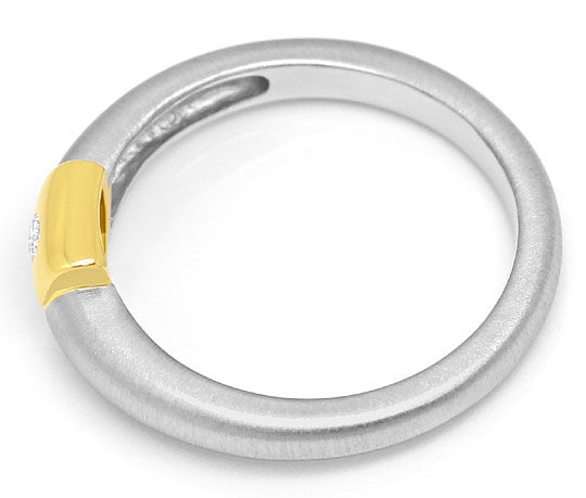 Foto 3 - Designer-Ring mit 0,045ct Brillant, Platin und Gelbgold, S3176