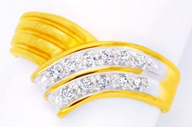 Foto 1 - Diamant-Ring 11 Brillanten Gelbgold Zweifarbig, S6070